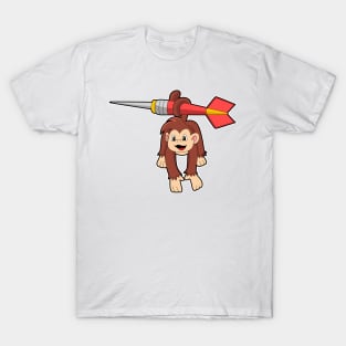 Monkey at Darts with Dart T-Shirt